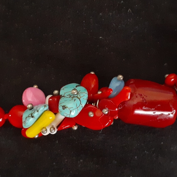 Handmade Genuine Gemstone & Bead Necklace & Earrings - Picture 3 of 5